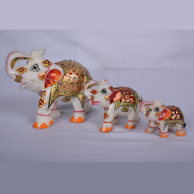 Elephant Idol - Marble