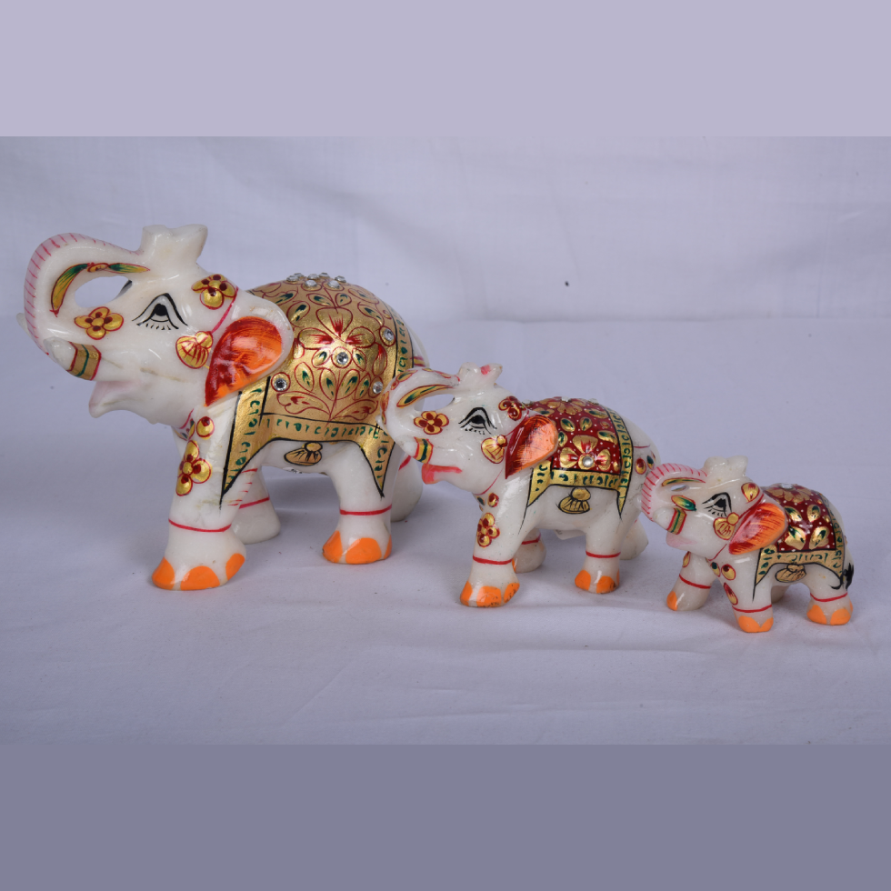 Elephant Idol - Marble