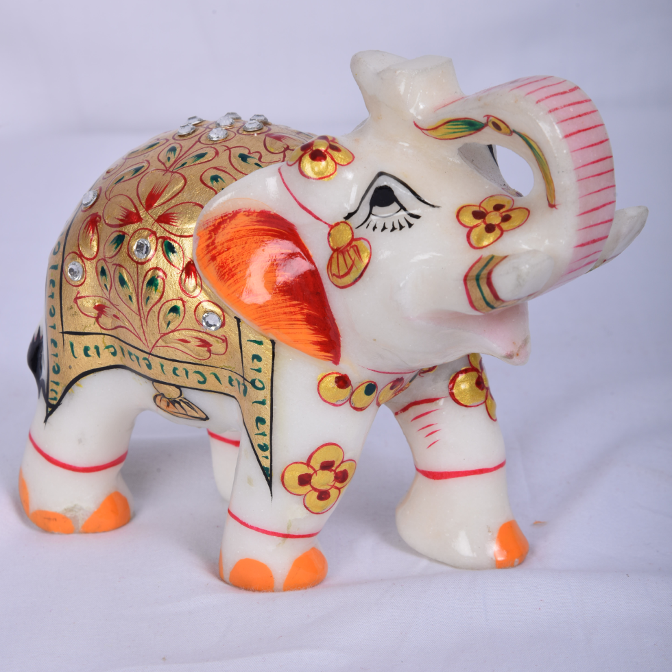 Elephant Idol - Marble