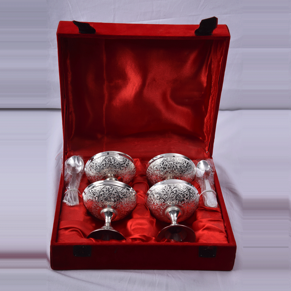 Fancy Bowl Set - German Silver 4